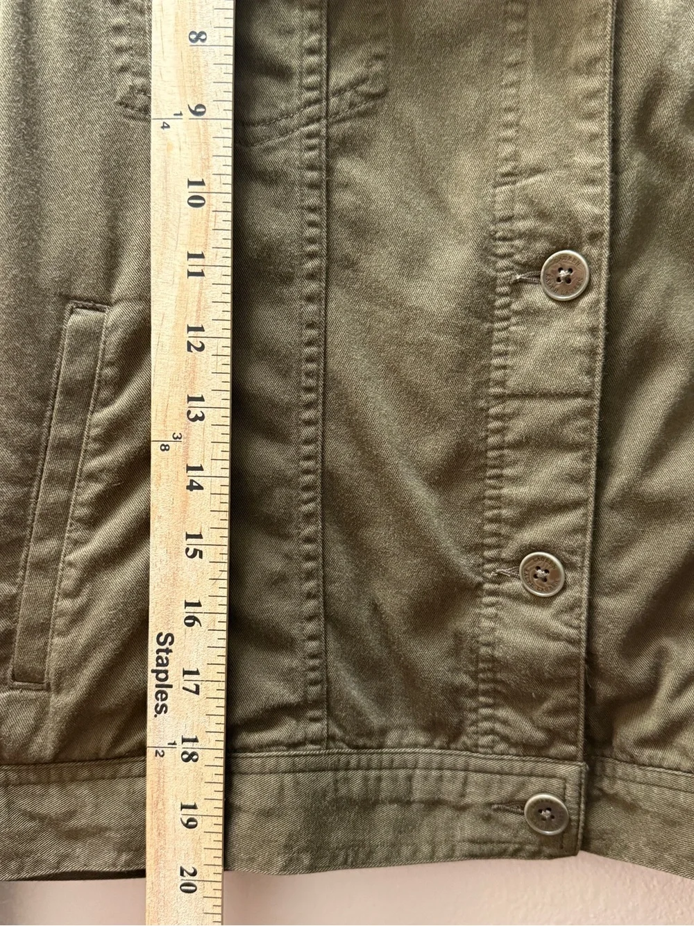 Lauren Ralph Lauren Women's Jacket Sz L Green Cotton Rayon Blend Utility Trucker - Picture 5 of 9